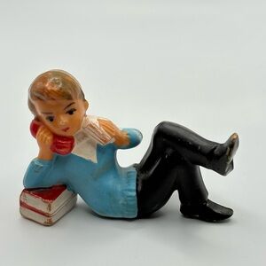 VTG 1960’s Wilton Plastic teen boy on the phone cake topper 2X3”